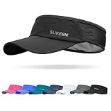 Sukeen Sports Sun Visor Men Women Lightweight Packable Cooling Stretchy Visor Hat for Running, Tennis, Golf Black