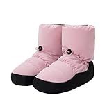 Daydance Teen Girls Women Ballet Warm up Booties Dance Shoes with Adjustable Drawstring Dark Pink