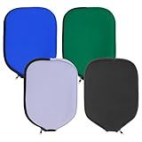 MYKUJA Pack of 4 Pickleball Paddle Cover, Zippered Paddle Case 8.6 x 11.8 inches, Neoprene Racket Sleeve, Black, Blue, Green, Purple Pickleball Covers Fits Paddles Racqets
