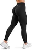 Sogetdo Workout Leggings for Women Scrunch Butt 25" Black-M