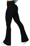 GROTEEN Women's Flare Leggings-Bootcut Yoga Pants for Women High Waisted Workout Bootleg Work Pants Dress Pants Black