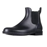 Asgard Women's Ankle Rain Boots Waterproof Chelsea Boots, Black 41 (Size 10)