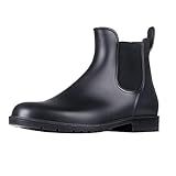 Asgard Women's Ankle Rain Boots Waterproof Chelsea Boots, Black 41 (Size 10)