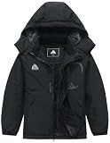 SOBAPRA Kids Waterproof Ski Jacket Warm Winter Coat Boys and Girls Fleece Lined Hooded Rain Jacket