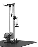 Wall Mount Cable Machine, 19-Position Dual Pulley LAT Pulldown & Crossover System for Home Gym, 400lb Capacity, Garage & Apartment Strength Equipment