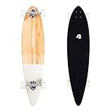 Retrospec Zed Pintail Longboard Skateboard Complete Cruiser | Bamboo & Canadian Maple Wood Cruiser w/Reverse Kingpin Trucks for Commuting, Cruising, Carving & Downhill Riding