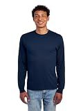 Jerzees Mens Dri-Power Long Sleeve T-Shirt T Shirt, Navy, Large US