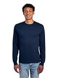 Jerzees Mens Dri-Power Long Sleeve T-Shirt T Shirt, Navy, Large US