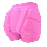 Kids Butt & Hip Padded Shorts for Skating,Youth Hip Protection Pads Figure Skating Shorts Crash Butt Pads for Tailbone & Butt (Pink, Small)