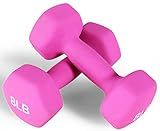 Fitvids Neoprene Dumbbell Hand Weights, Anti-Slip, Anti-roll, Hex Shape Colorful, 8-Pound, Pair
