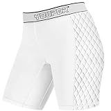 Youper Women's Classic Softball Sliding Shorts, Compression Padded Slider Shorts (White, Small)