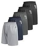 BOOJO 5 Pack Athletic Gym Mens Shorts - Workout Black Quick Dry Basketball Shorts with Pockets for Running Casual Activewear