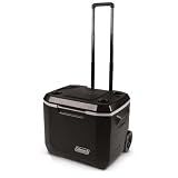 Coleman Xtreme Rolling Cooler with Wheels, 50-Quart, Black | Keeps Ice Up to 5 Days, Holds Up to 84 Cans, Heavy-Duty Wheels for Any Terrain, Lid Supports 250 Pounds