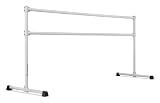 VITA Barre Portable Freestanding Double Ballet Barre, Extreme, 8 Ft Bars, Satin Silver, Steel | Fixed Height, Made in USA, Home or Gym Exercise Equipment for Kids & Adults | Dance, Fitness, Pilates