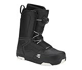 5th Element ST Lace and Dial Snowboard Boots for Men - Black Compatible with Strap Snowboard Bindings- Waterproof Liners -All Mountain Snowboarding Men Size (ATOP DIAL-Black 25, 11.0)