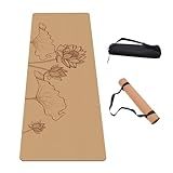 IKULE Premium Cork Yoga Mat Non Slip Thick Cork Exercise & Fitness Mat for Yoga, Pilates, & Home Workouts(72" x 24" x 5mm Thick)