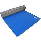 Meister FlexFloor Gymnastics & Cheer Mat - 10ft x 5ft Roll-Up Carpet Training Floor for Home & Gym - Blue