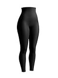 SHAPERMINT High Waisted Tummy Control Compression Leggings for Women - Petite to Plus Size Womens Leggings Non See Through Black