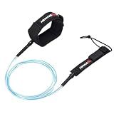 Abahub Surfboard Leash,7ft Straight Legrope Strap for Boards,Clear Blue