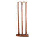 Naqqash Sports Wooden Cricket Wicket Stumps Multi-Surface Placement with Wood Base. 3 Wickets and 2 Bails (Solid Wood)