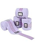 Harrison Howard Horse Polo Wraps Upgrade with Bling Leg Wraps for Horses 4-Pack Fleece Leg Wraps Stable Supplies Lavender M