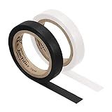 PATIKIL 26Ft Grip Finishing Tape, 2 Pack PVC Racquet Finishing Tapes Racket Accessories Sticky Seal for Tennis Badminton, Black/White