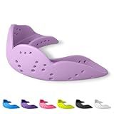 SISU Aero Medium Mouthguard, Lucky Lavender - 30% Stronger Protection for Lacrosse, Football, Hockey, Roller Derby, Team Sports - Remoldable Up to 20 Times - Ultra Slim - Works for Braces - Non Toxic