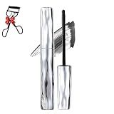 Brightidal Mascara, Waterproof & Smudge-Proof Liquid Eyeliner, Curling Silver Stick Mascara, Waterproof Fibre Mascaras – Volume & Length Without Clumping for Dramatic Moments (1*Black 1* Lash curler)