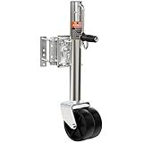 YOMILINK 2000 lbs Trailer Jack with Dual Wheel, Heavy Duty Swivel Boat Jack, 12" Lift, Bolt-on Tongue Trailer Jacks for RV Boat Trailers, Silver
