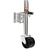 YOMILINK 2000 lbs Trailer Jack with Dual Wheel, Heavy Duty Swivel Boat Jack, 12" Lift, Bolt-on Tongue Trailer Jacks for RV Boat Trailers, Silver