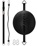 RDX Double End Bag Boxing, 70CM Reflex Speed Ball with 48” Stretchable Bungee Cord, Maya Hide Leather Lightweight Punching Rebound Ball for Striking MMA Muay Thai Training, Home Gym Workouts