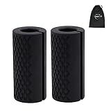 IADUMO 1"Barbell Grip Upgraded Thick Dumbbell Grips,Gym Exercise Equipment Dumbbell Grips,Thick Silicone Rubber Arm Blasters Strength Fitness Training,Perfect for Bodybuilding&Weightlifting（Black）