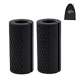 IADUMO 1"Barbell Grip Upgraded Thick Dumbbell Grips,Gym Exercise Equipment Dumbbell Grips,Thick Silicone Rubber Arm Blasters Strength Fitness Training,Perfect for Bodybuilding&Weightlifting（Black）