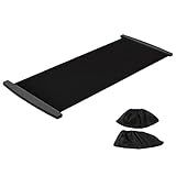 Mrisata Slide Board with Shoe Cover Slimming Exercise Slide Mat for Leg Pot Training Fitness Athletic Training, for Low Impact Balance Training (200*50cm)