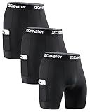JZCreater Mens Compression Shorts with Pocket, Workout Gym Shorts for Running, Basketball & Training, Quick Dry Base Layer