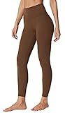 Ewedoos Compression Leggings for Women Tummy Control Workout Leggings Buttery Soft Leggings High Waisted Yoga Pants Brown