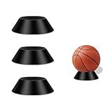 YAFIYGI 3 Pcs Ball Holder Stand for Displaying Memorabilia Basketball Football Volleyball Soccer Baseball Softball and Bowling Durable Base Stands for Exercise and Medicine Balls(4.2 Inch)
