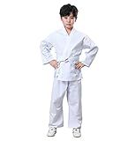 JUST YEARN Karate Gi, Lightweight Karate Uniform for Kids and Adults, Martial Arts Training Suit with Free Belt
