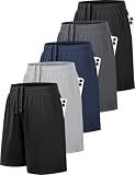 MLYENX 5 Pack Boys Athletic Shorts Basketball Quick Dry with Pockets XL