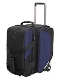 Sturdum 2 Ball Bowling Roller Bag with Wheels, Rolling Bowling Ball Bag with Shoe Compartment, Retractable Handle, EVA Dividers
