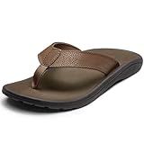 Riuga Men’s Arch Support Flip Flops with Cushioned Heel Cup, Quick-Dry TPE Footbed & Neoprene Padded Upper, Non-Slip TPR Sandals for Walking, Beach & Travel — Comfort Slides for Men, Chanclas Para Hombres, Chancletas de Hombre