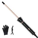 Hahahope 3/8 Inch Curling Wand,9mm Tiny Curling Wand,Ceramic Small Barrel Curling Iron with Adjustable Temperature,Fast Heating,for Short & Long Hair