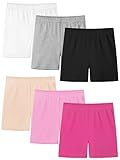 Resinta 6 Pack Girls Bike Shorts Under Dress Dance Cartwheel Shorts for Toddler Kids Summer Clothes Multicolor