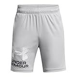 Under Armour Boys Tech Logo Shorts, (011) Mod Gray / / White, Large