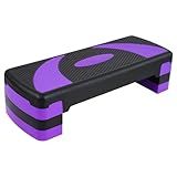 BalanceFrom Aerobic Step Platform Trainer with Adjustable 3-Level Risers, 400 Pound Weight Capacity – Non-Slip Exercise Stepper for Cardio, Strength, and Fitness Workouts at Home or Gym