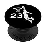 #23 Number 23 - Basketball Gifts for Men Boys Teens Black PopSockets Adhesive PopGrip