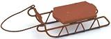 Darice 6554-60 Holiday Miniature Sleigh Wood Rustic Sled (1 Pack),