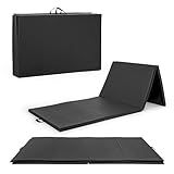 CAP Barbell Folding Exercise Mat – Durable, Anti-Tear, Thick Padding for Fitness, Aerobics, Gymnastics & Home Workouts. 10' x 4' x 3" thick BLACK 10P Free