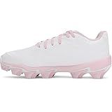 Under Armour Girls' Glyde Sola RM JR Softball Cleats, (101) White/Red/Stone, 10K, US
