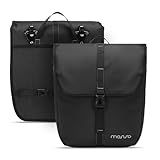 MOSISO 20L Bike Panniers, 2 Pack Waterproof Panniers Bike Bag | Large Capacity Flap Bicycle Rear Rack Seat Luggage Storage Trunk Bag for Road Mountain Cycling Traveling Commuting, Black